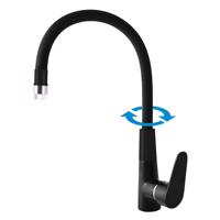 RAV Slezák AMUR Dřezová baterie s flexibilním ramínkem, černá matná/Chrom, 1/2" AM719.5/11CMATC