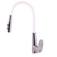 RAV Slezák AMUR Dřezová baterie s flexibilním ramínkem, Chrom/Bílá, 1/2" AM719.5/12B