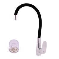 RAV Slezák AMUR Dřezová baterie s flexibilním ramínkem, Chrom/Černá, 1/2" AM719.5/11C