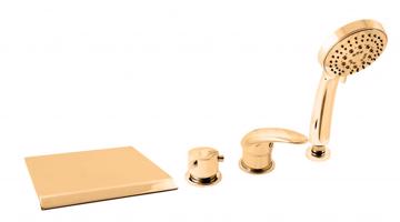 RAV Slezák DUNAJ Vanová baterie 4-otvorová, vodopád, Zlatá lesklá, 1/2" D474.5PZ