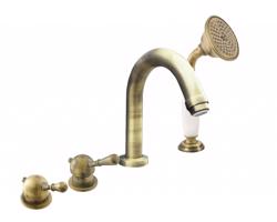 RAV Slezák LABE Vanová baterie 4-otvorová, Stará mosaz (Bronz), 1/2" L462.5PSM