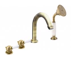 RAV Slezák LABE Vanová baterie 4-otvorová, Stará mosaz (Bronz), 1/2" L562.5PSM