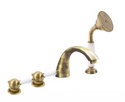 RAV Slezák LABE Vanová baterie 4-otvorová, Stará mosaz (Bronz), 1/2" L569.5PSM