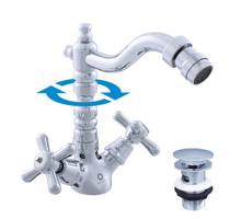 RAV Slezák MORAVA RETRO Bidetová baterie s výpustí, Chrom, 1/2" MK121.5/9