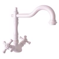 RAV Slezák MORAVA RETRO Dřezová baterie, Bílá lesklá, 1/2" MK320.5/8B