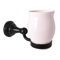 RAV Slezák MORAVA RETRO Koupelnový doplněk Držák kartáčků keramický, Černá matná MKA0201CMAT MKA0201CMAT