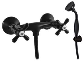 RAV Slezák MORAVA RETRO Sprchový set s baterií, Černá matná, 150 mm MK180.5/1CMAT