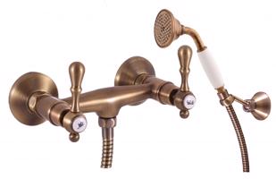 RAV Slezák MORAVA RETRO Sprchový set s baterií, Stará mosaz (Bronz), 150 mm MK480.5/2SM