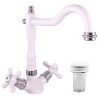 RAV Slezák MORAVA RETRO Umyvadlová baterie s výpustí, Bílá/Chrom, 1/2" MK121.5/8BC