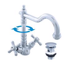 RAV Slezák MORAVA RETRO Umyvadlová baterie s výpustí, Chrom, 1/2" MK121.5/8