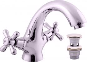 RAV Slezák MORAVA RETRO Umyvadlová baterie s výpustí, Chrom, 1/2" MK129.5