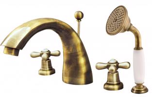 RAV Slezák MORAVA RETRO Vanová baterie 4-otvorová, Stará mosaz (Bronz), 1/2" MK169.5SSM