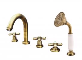 RAV Slezák MORAVA RETRO Vanová baterie 5-otvorová, Stará mosaz (Bronz), 1/2" MK162.5PSM