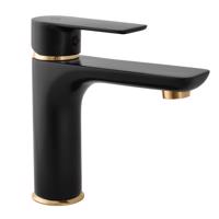 RAV Slezák VLTAVA Umyvadlová baterie bez výpusti, Černá matná/Zlatá, 1/2" VT428.5CMATZ