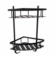 RAV Slezák YUKON Koupelnový doplněk Polička rohová, dvojitá, Černá matná YUA0800CMAT YUA0800CMAT