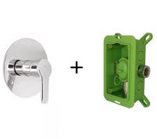 Rubineta Podomítková baterie KUBO-1F-UNO + Podomítkový montážní box OLBAPM0001 + OLBAPM0013