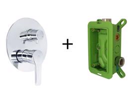 Rubineta Podomítková baterie KUBO-2F-UNO + Podomítkový montážní box OLBAPM0003 + OLBAPM0014