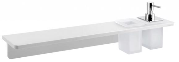 SAPHO ABELINE police, sklenka + dávkovač/chrom, 600, rockstone, bílá mat AE602-0101-02