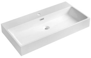 SAPHO AQUATIC umyvadlo, litý mramor, 90x46cm, bílá AT090