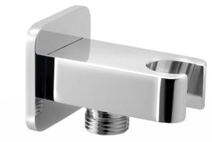 SAPHO Držák sprchy hranatý, pevný, s vyústěním, chrom JM540