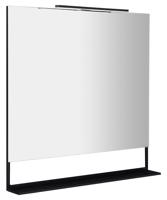 SAPHO ERUPTA zrcadlo s LED osvětlením a policí 100x80cm, černá mat ERU340