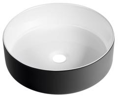 SAPHO FIASTRA keramické umyvadlo na desku, Ø 40cm, černá mat FT801B