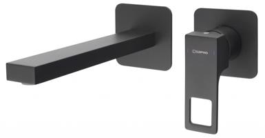 SAPHO FORATA podomítková umyvadlová baterie, délka hubice 21,5cm, černá mat FT118/15