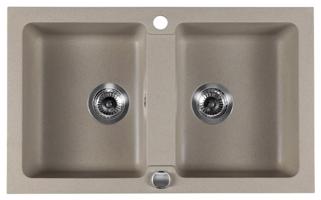 SAPHO Granitový dvojdřez, 78x48cm, béžová GR2222