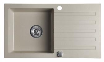 SAPHO Granitový vestavný dřez s odkapem, 77x44cm, béžová GR7202