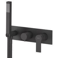 SAPHO PAX podomítková sprchová/vanová baterie s ruční sprchou, 2 výstupy, černá mat XA52/15