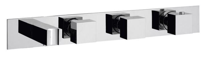 SAPHO Podomítková termostatická sprchová/vanová baterie s držákem ruční sprchy,2 výstupy,hranatá,chrom MB453