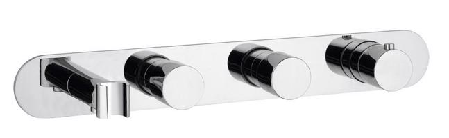 SAPHO Podomítková termostatická sprchová/vanová baterie s držákem ruční sprchy, 2 výstupy,kulatá,chrom MB623