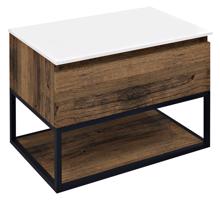 SAPHO SKARA umyvadlová skříňka 70x50x45cm, černá mat/dub collingwood CG005-1919