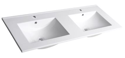 SAPHO SLIM keramické dvojumyvadlo, nábytkové, 120x46,5cm, bílá 1601-120