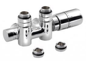 SAPHO TWIN COMBI připojovací sada ventilů termostatická pro středové připojení, pravá, chrom CP5010S