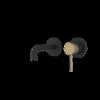 SAPHO ULTRAMIX podomítková dvouprvková umyvadlová baterie, hubice 15cm, černá mat/zlato mat UT118BG