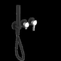 SAPHO ULTRAMIX podomítková sprchová/vanová baterie s ruční sprchou, 2 výstupy, černá mat/chrom UT045BC