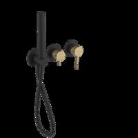 SAPHO ULTRAMIX podomítková sprchová/vanová baterie s ruční sprchou, 2 výstupy, černá mat/zlato mat UT045BG