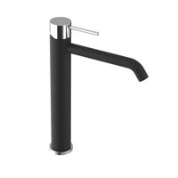 SAPHO ULTRAMIX stojánková umyvadlová baterie vysoká, prodloužená hubice, černá mat/chrom UT007BC