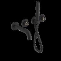 SAPHO ULTRAMIX tělo podomítkové vanové baterie s hubicí a ruční sprchou, 2 výstupy, černá mat UT093B-1