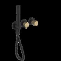 SAPHO ULTRATAP podomítková sprchová/vanová baterie s ruční sprchou, 2 výstupy, černá mat/zlato mat UT045TBG