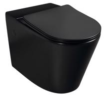 SAPHO WC kombi mísa, Rimless, 61x38cm, spodní/zadní odpad, černá mat NDPC1012WRB-3
