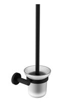 SAPHO X-ROUND BLACK WC štětka závěsná, mléčné sklo, černá mat XR323B