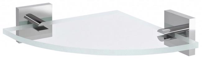 SAPHO X-SQUARE skleněná police rohová, čtvrtkruhová 200x200, chrom/čiré sklo XQ009-11