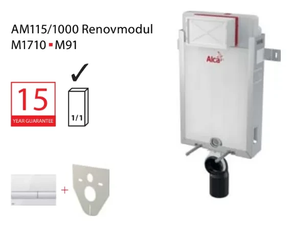 Set modul 3v1 Alcadrain AM115/1000 tlačítko bílé M370 Renovmodul AM115/1000-3:1 AM115-3:1
