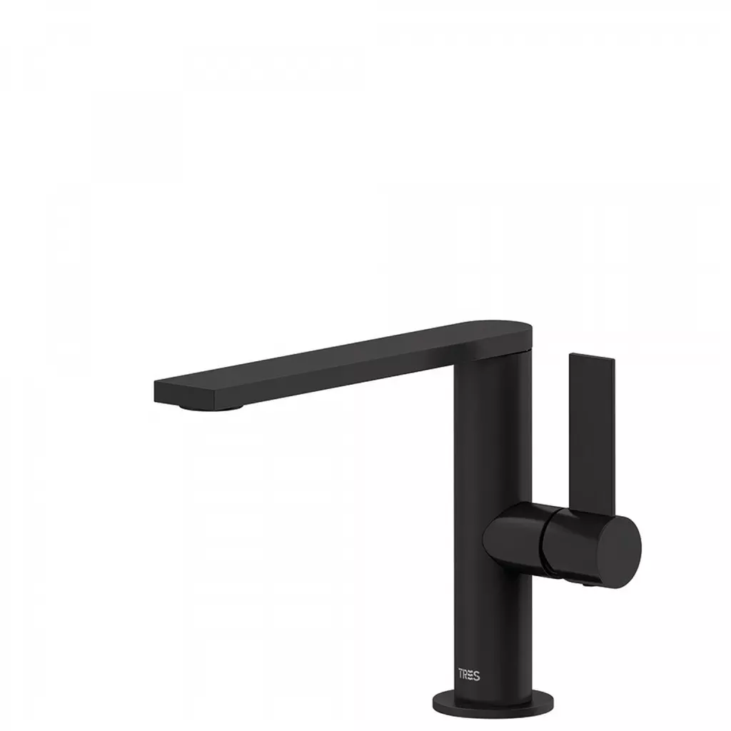 Tres PROJECT černá matná umyvadlová v.150mm otočná 211.205.01.NM TG 21120501NM