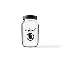 Úklid pro klid Sklenice s nápisem "nebrat" 1 l Typ písma: Psací