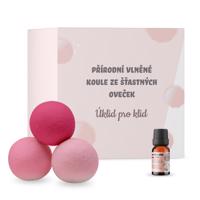 Úklid pro klid Vlněné koule do sušičky - růžové - 3 ks Barva: Růžová, Vůně: levandule