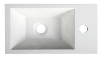 Umývátko Sapho Amarok 400x220 mm bez přepadu s otvorem na baterii vpravo